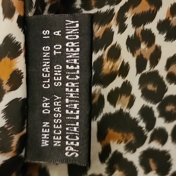 Pelle Studio Wilsons Leather Women's Black Leather Jacket Leopard Lining & Cuffs - Picture 12 of 14